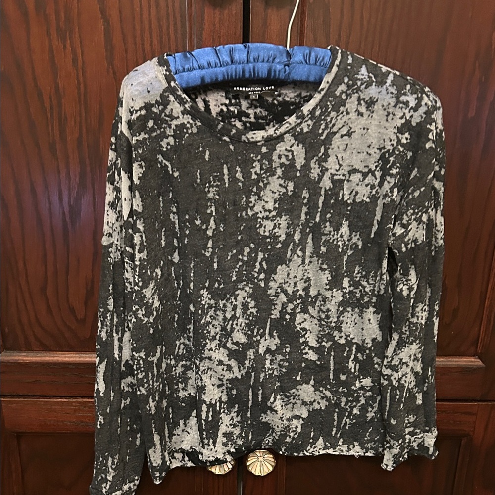 Generation Love Black and Gray Long Sleeve Top